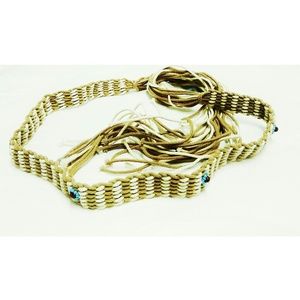 NWT New Port News Tan/Cream Tassled  Belt